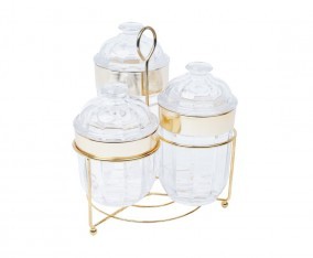 Vicenza Toples Permen Kaca Set 3pcs Sachi VGC7504 dengan Rak