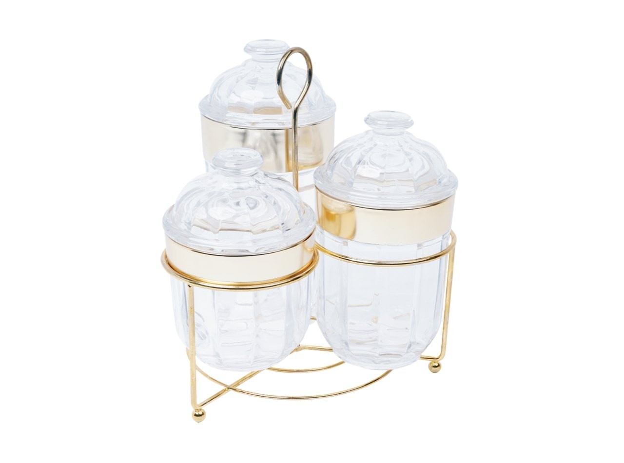 Vicenza Toples Permen Kaca Set 3pcs Sachi VGC7504 dengan Rak