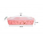 Vicenza Piring Kue Persegi Pink Motif Marmer PM138