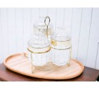 Vicenza Toples Permen Kaca Set 3pcs Sachi VGC7504 dengan Rak