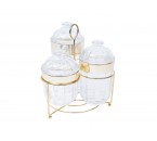 Vicenza Toples Permen Kaca Set 3pcs Sachi VGC7504 dengan Rak