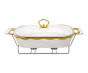 CR918CH Penghangat Makanan Persegi Panjang (with Embossed Flower)