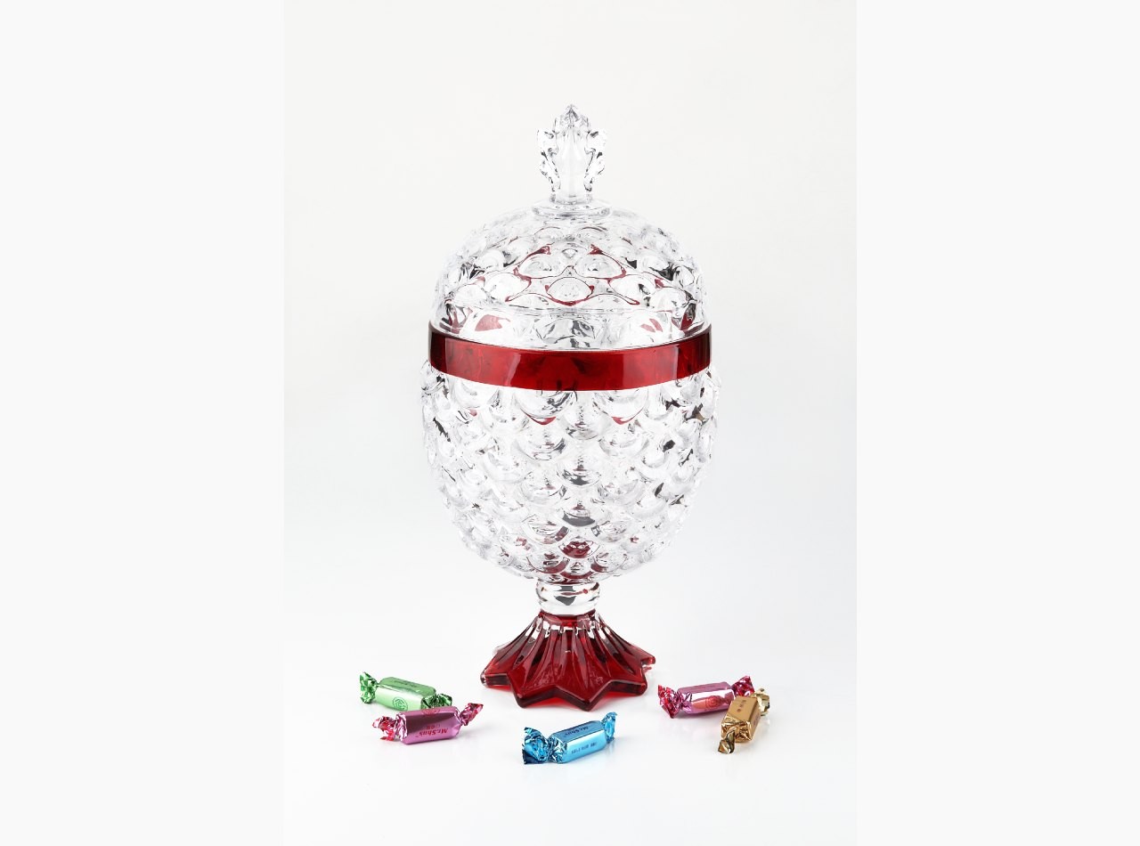Toples Permen Kaca Nanas Merah Besar