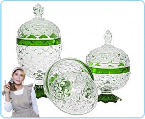 VGC356KCG Hijau Toples Permen Kaca