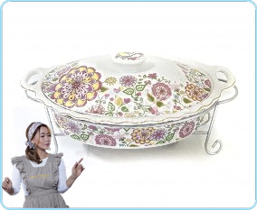 Penghangat Makanan Oval B683 Motif Gardenia
