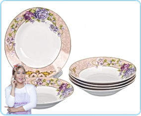 B179 Magnolia 6 pcs Piring Makan 9 inch