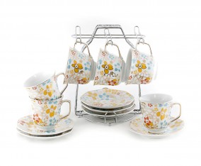 Cangkir Set Segi Delapan C78-1 Motif Poppy