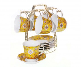 Cangkir Set Segi Delapan CA78-1 Motif Mulan