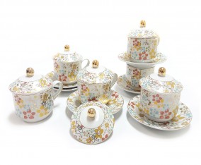 Cangkir Set dengan Tutup Y85 Motif Poppy
