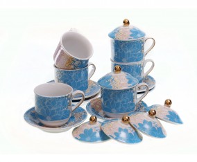 Cangkir Set dengan Tutup YA85 Motif Claudia