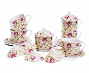 Cup & Saucer YA85 Motif Mawar