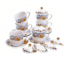 Cangkir Set dengan Tutup YA85 Motif Vanessa