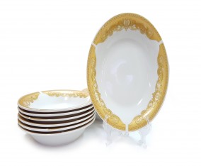 Piring Lontong 9 inch (1 Lusin) P131 Motif Sapphire Color