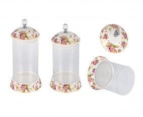 Toples Permen Kaca BA802 Motif Melati