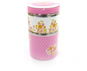 Rantang 2 Susun VLB112P Pink Motif Lolli
