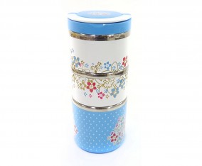 VLB113B Biru Poppy Rantang 3 Susun
