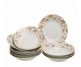 Piring Makan 9 inch BA179 1 Lusin Motif Melati