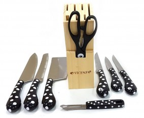 Stainless Steel Polkadot Knife V918KP (Hitam)