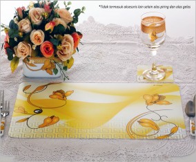 Tatakan Piring dan Gelas Table Mat VM01 Motif Lily