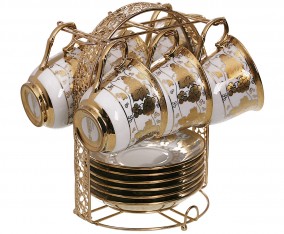 Cangkir dan Lepek Chrome CR90N-1 Motif Virgo