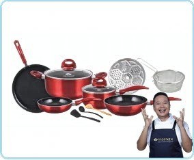 Vicenza Cookware Set 12pcs V712 Merah