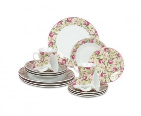 Vicenza Set Perlengkapan Makan 16 Pcs Mawar DA16