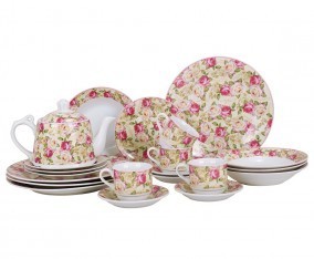 Vicenza Set Perlengkapan Makan 22 Pcs Mawar DA22