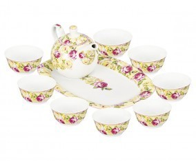 Vicenza Set Teko & Mangkuk Saji Pempek Motif Mawar BA902