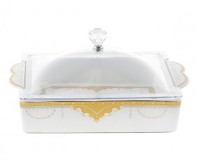 Vicenza Tempat Kue Persegi Motif Padi P137