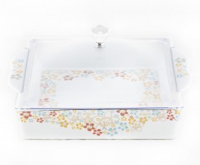 Vicenza Tempat Kue Persegi Motif Poppy P137