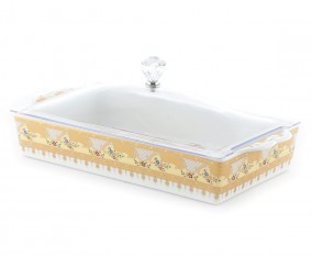 Vicenza Tempat Kue Persegi Panjang Motif Camelia P138