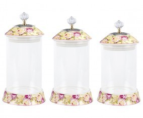 Vicenza Toples Permen Kaca Set 3pcs Mawar GA301