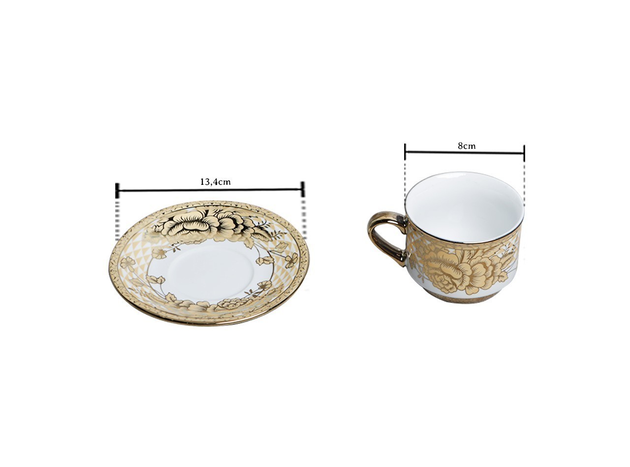 Vicenza Cangkir Set Kopi dan Teh Motif Gemini CRY83