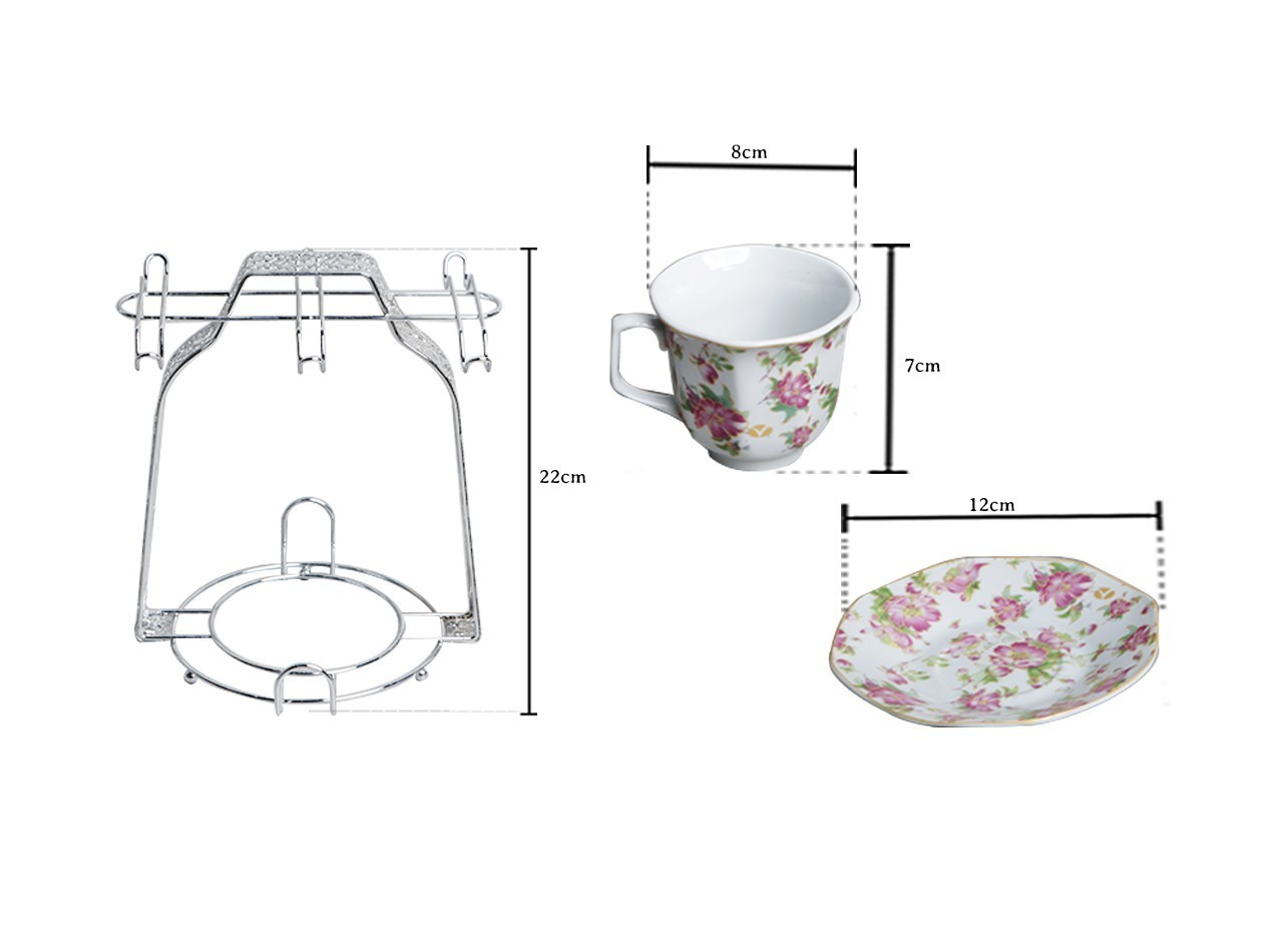 Vicenza Cangkir Set Segi Delapan Melati CA78-1