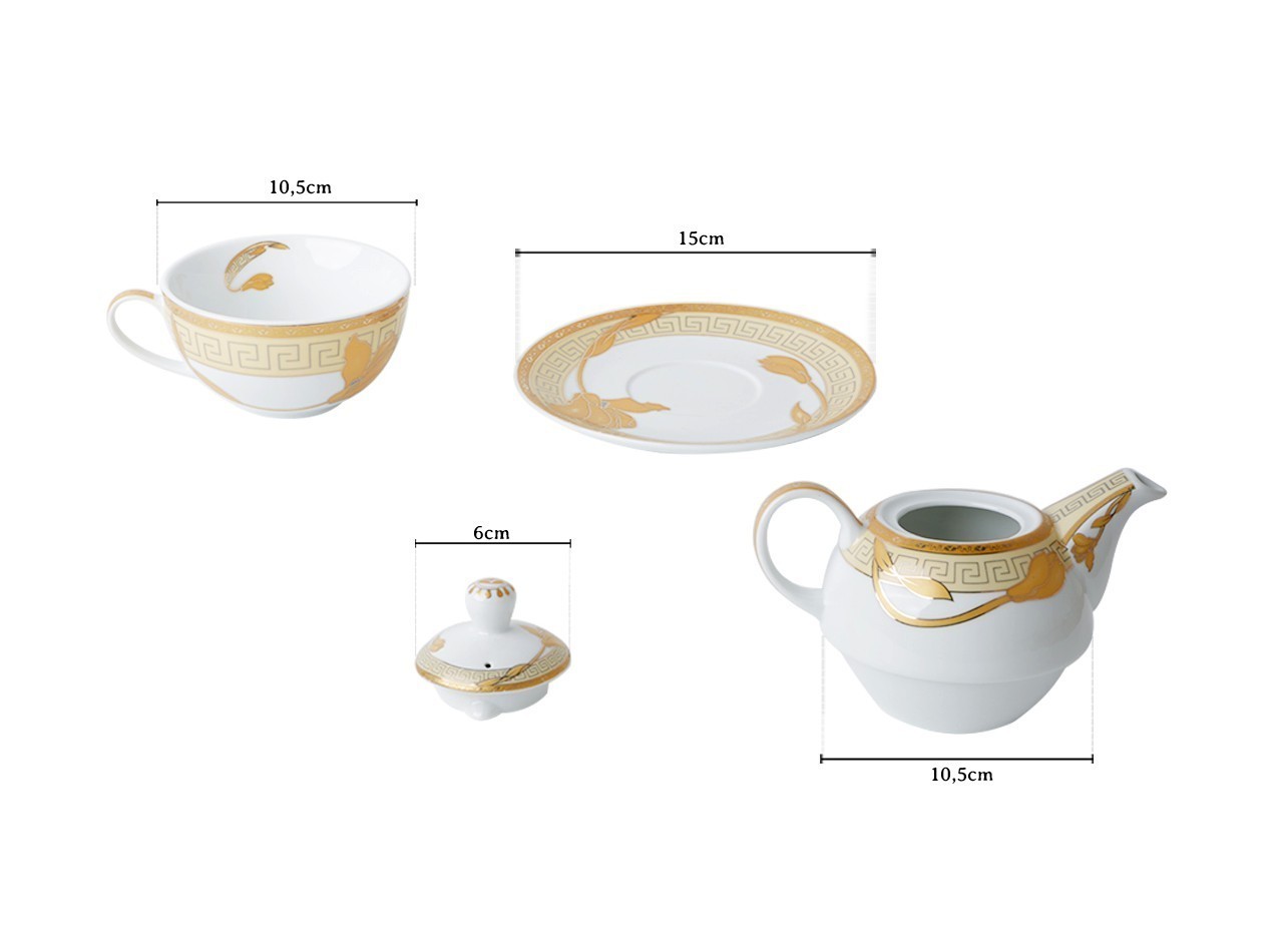 Vicenza Cangkir Set untuk Kopi dan Teh Motif Lily C88