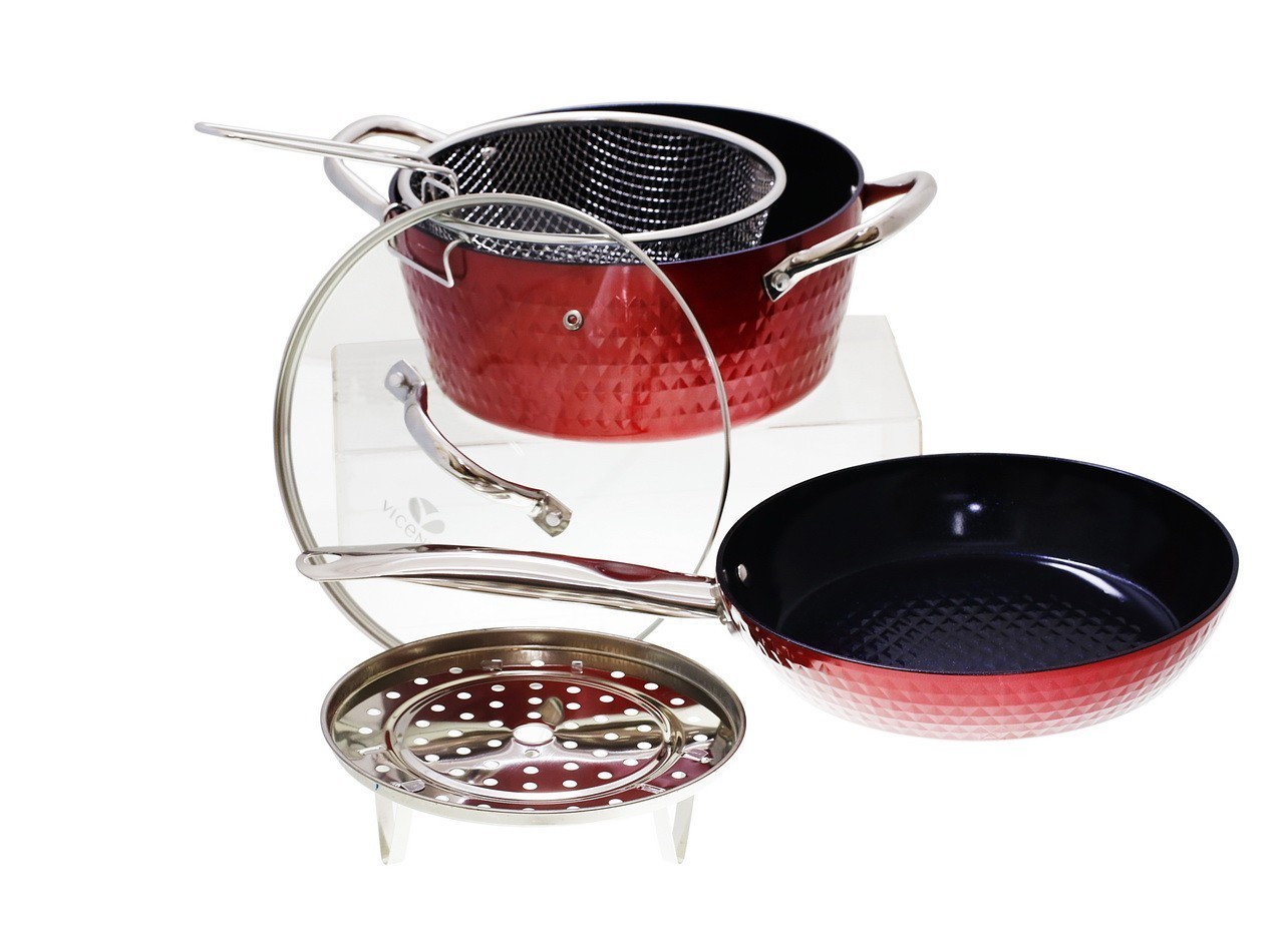 Vicenza Cookware Set Keramik Non-Stick Merah V5491