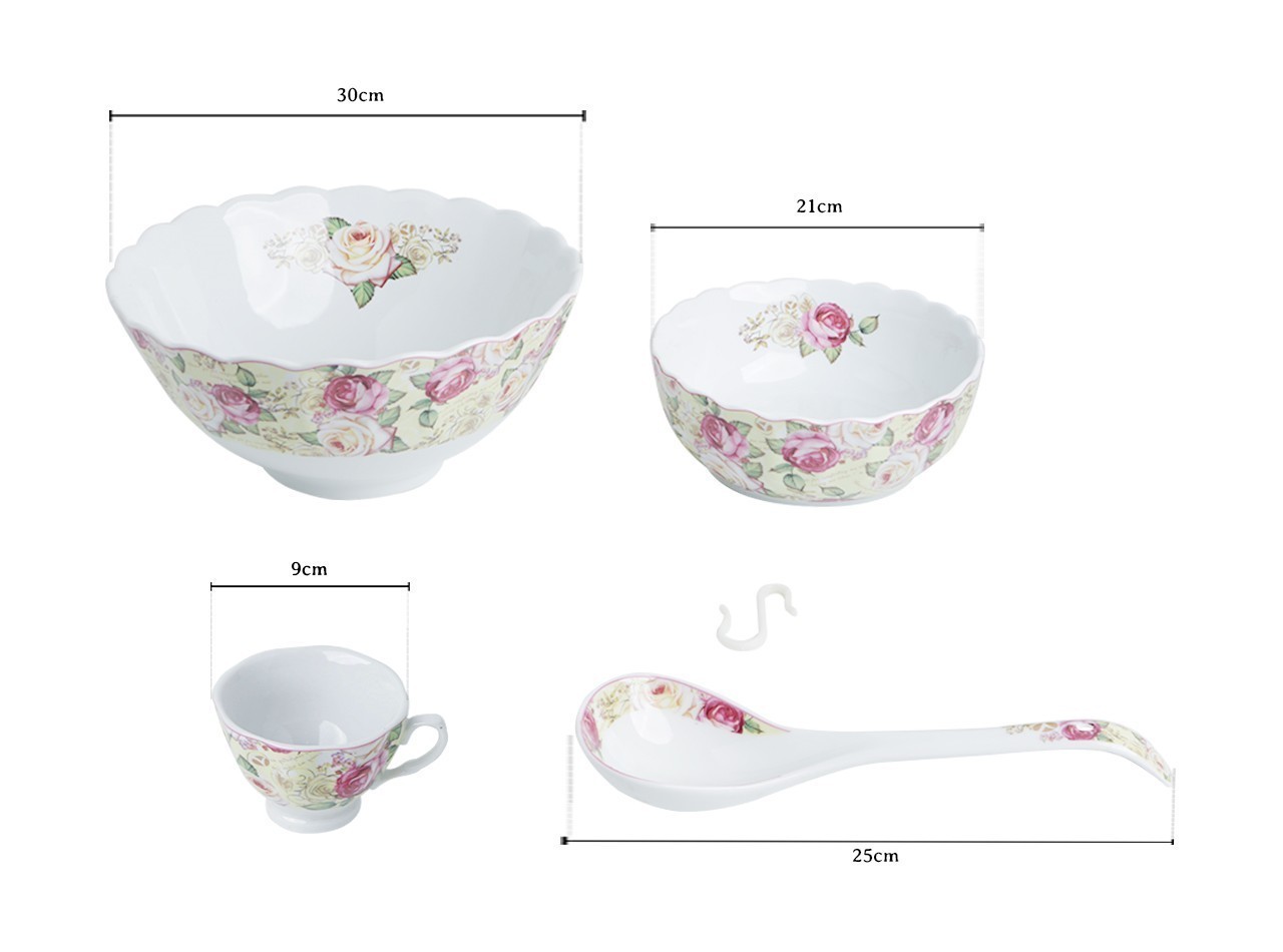 Vicenza Mangkuk Set Mawar BA410