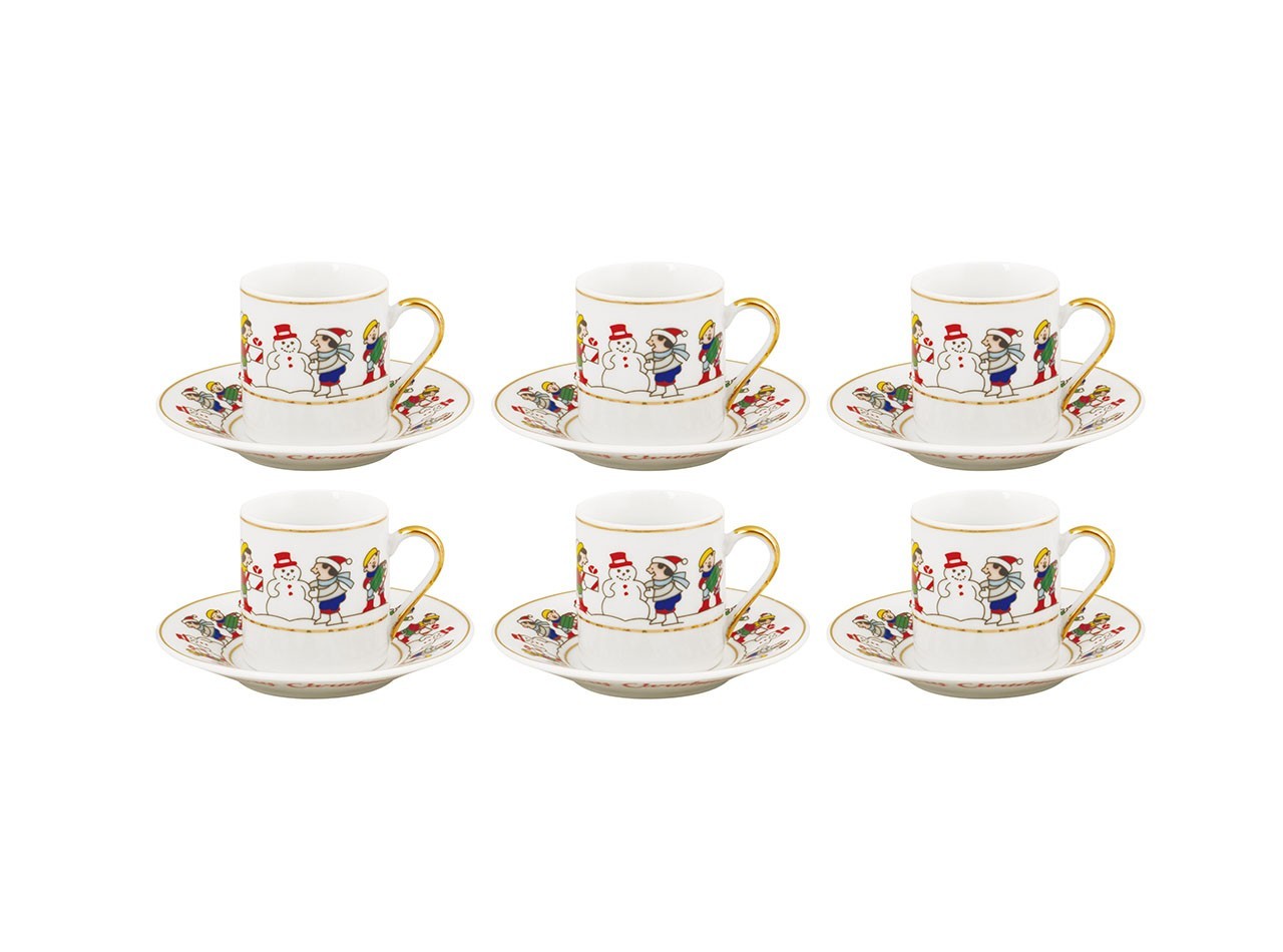 VICENZA MINI CUP AND SAUCER 12 PCS CHRISTMAS B01