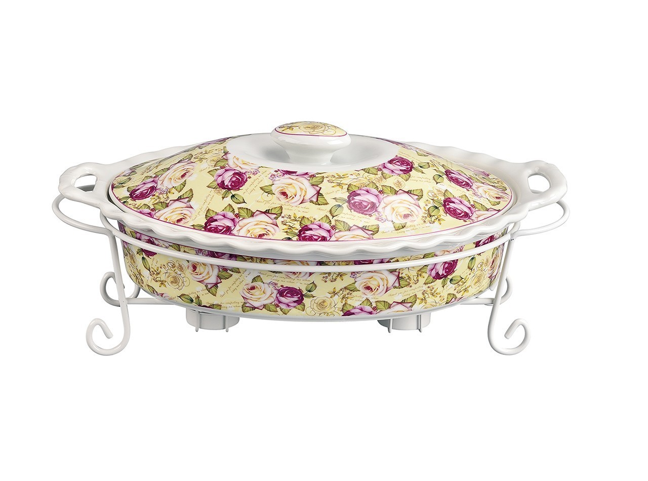 Vicenza Penghangat Makanan Oval Mawar BA683