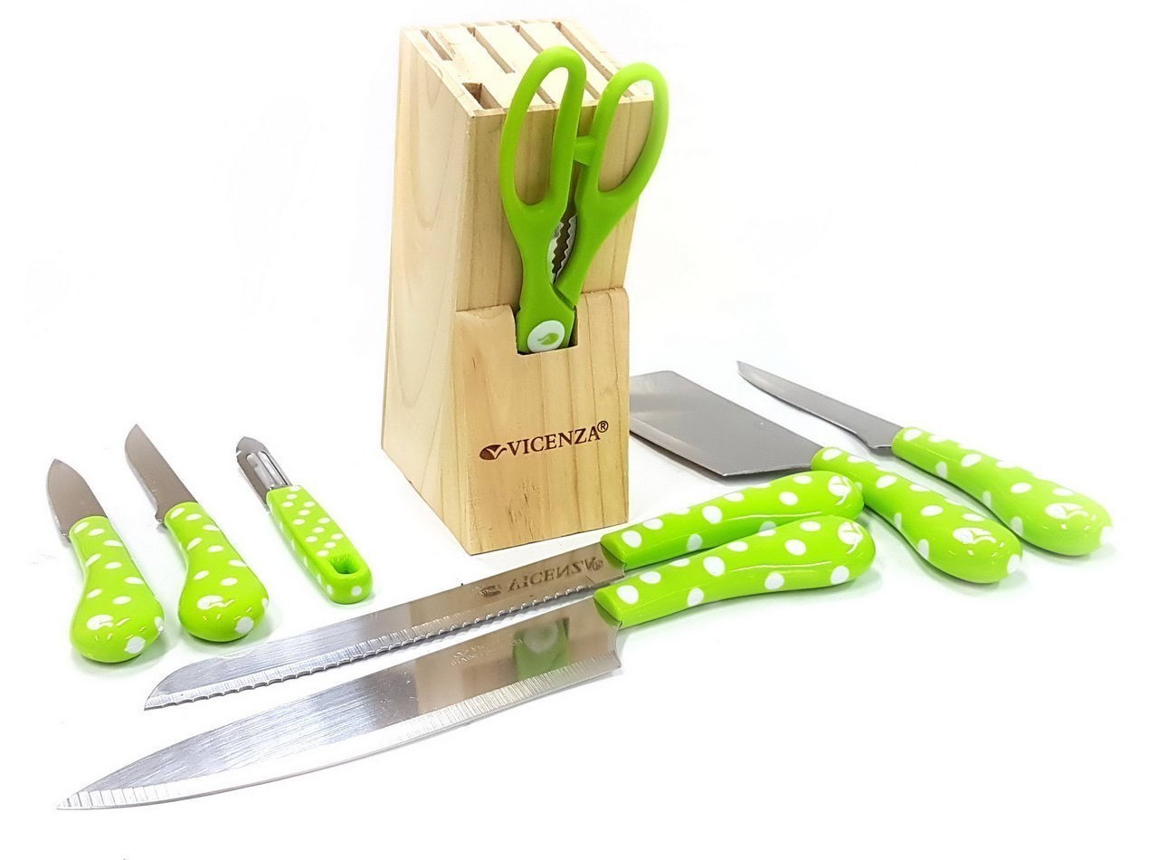 Vicenza Polkadot 8-pcs Pisau Set V918KP Hijau