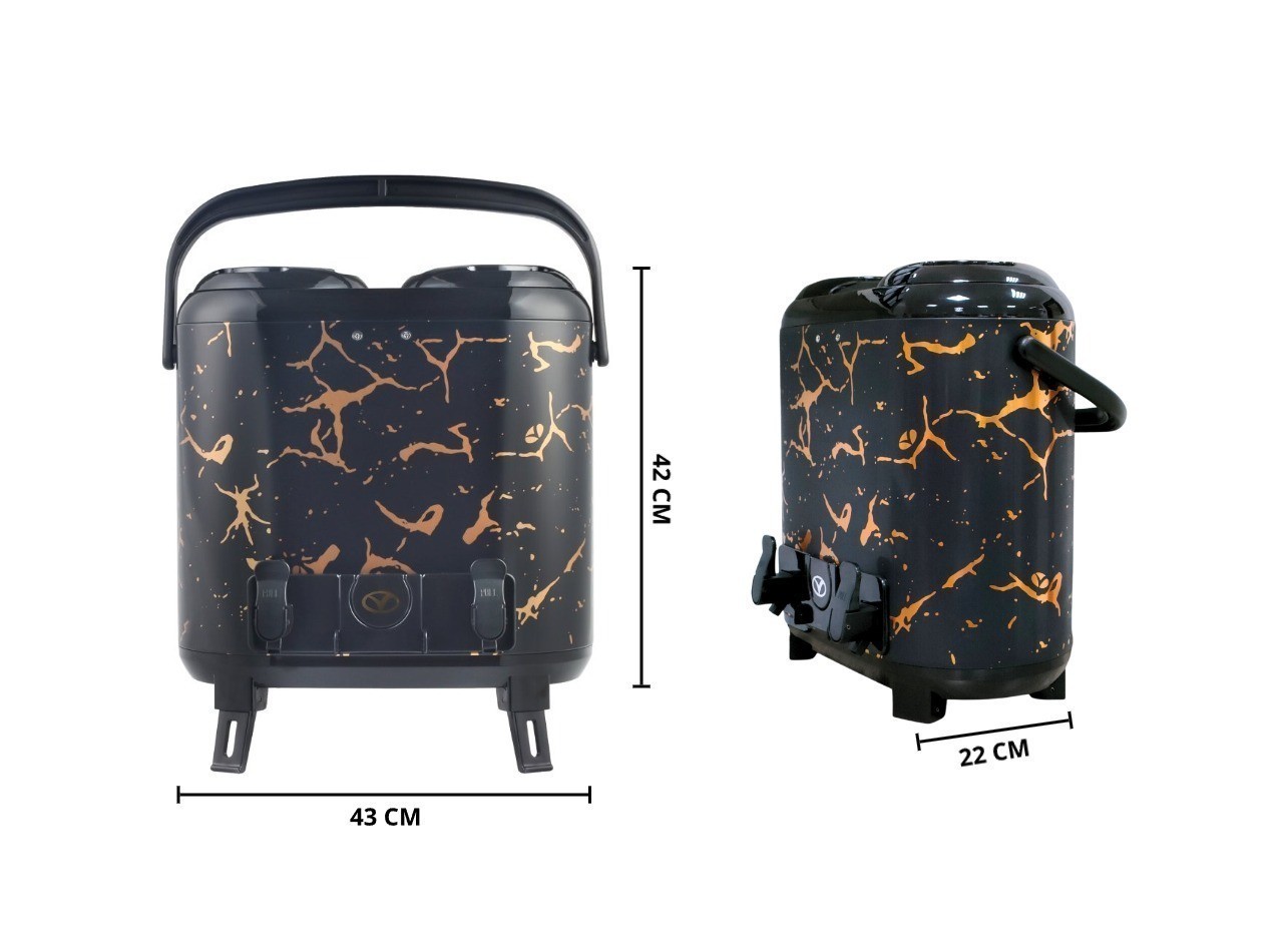 Vicenza Portable Water Jug Marble Hitam 7.5 L + 7.5 L VMB1502WJ