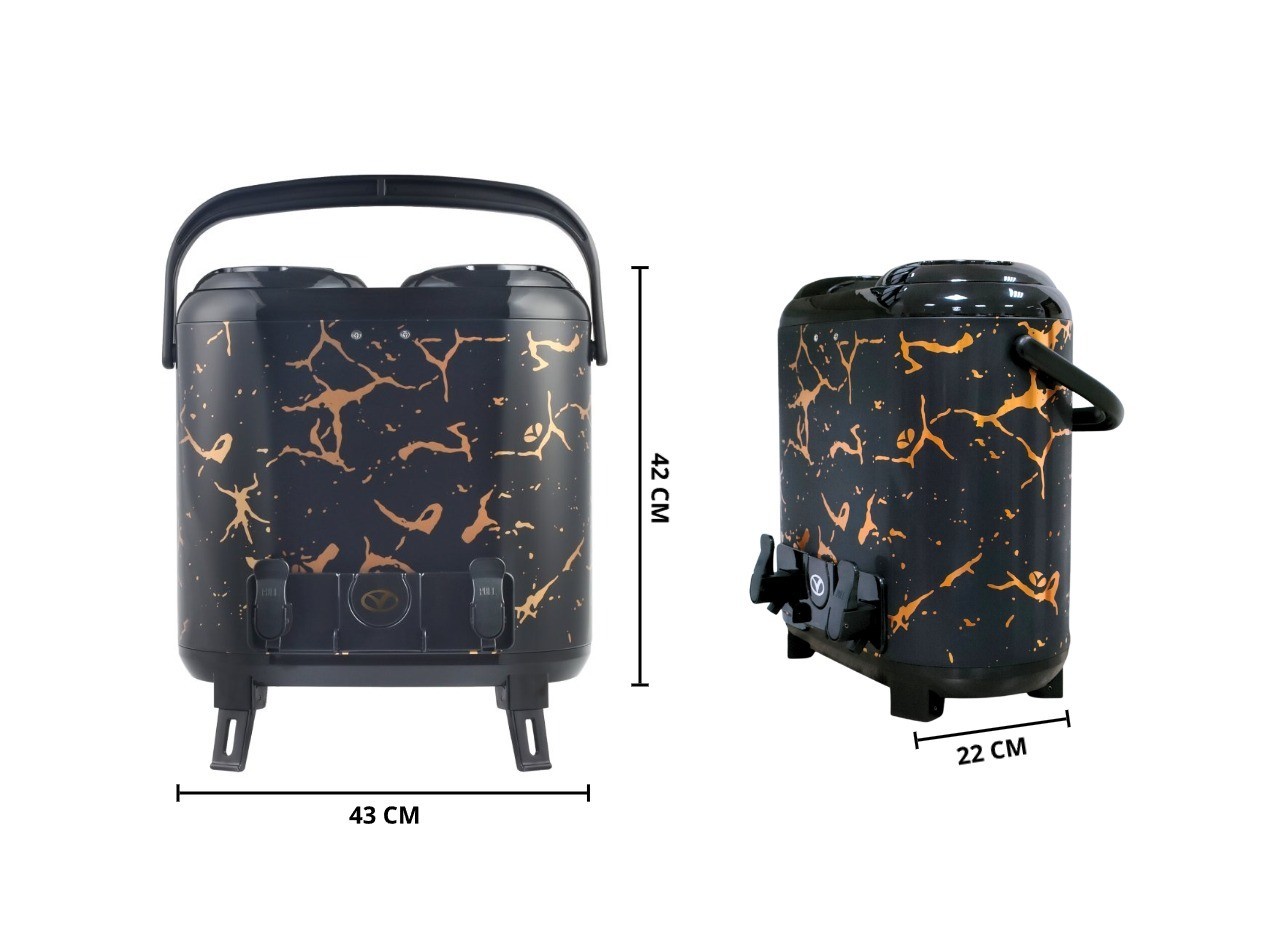 Vicenza Portable Water Jug Marble Hitam 7.5 L + 7.5 L VMB1502WJ