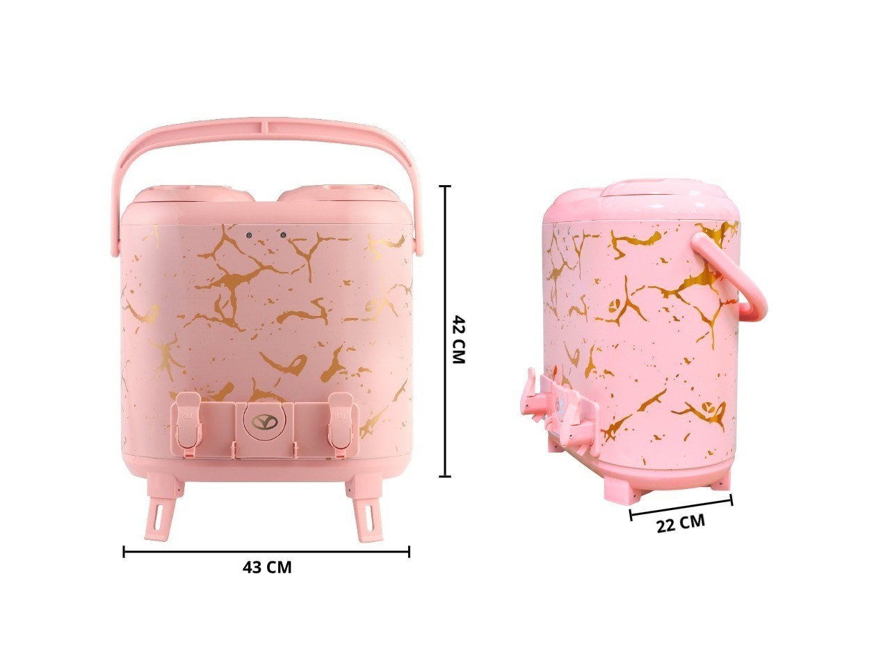 Vicenza Portable Water Jug Marble Pink 7.5 L + 7.5 L VMB1502WJ
