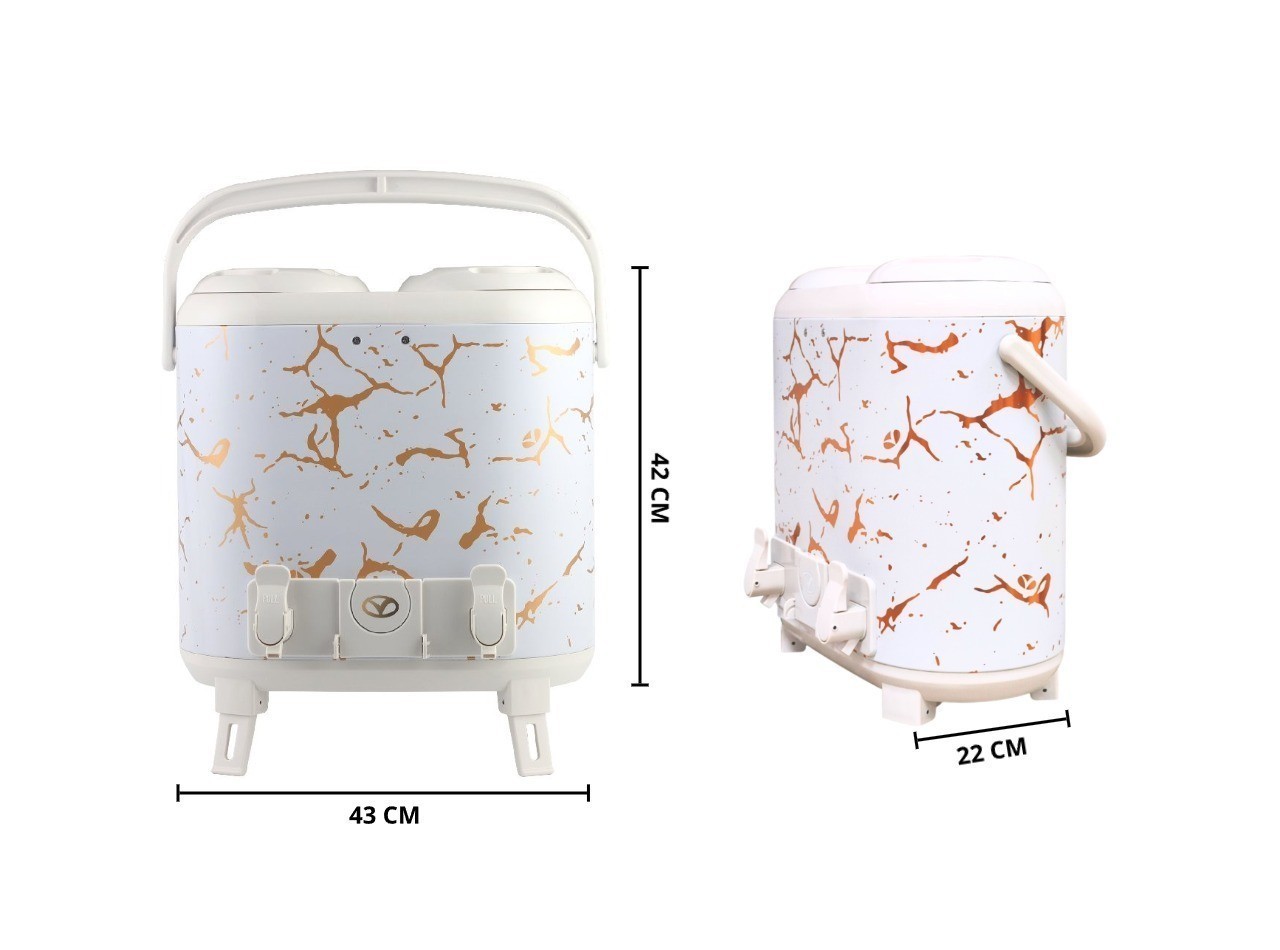 Vicenza Portable Water Jug Marble Putih 7.5 L + 7.5 L VMB1502WJ