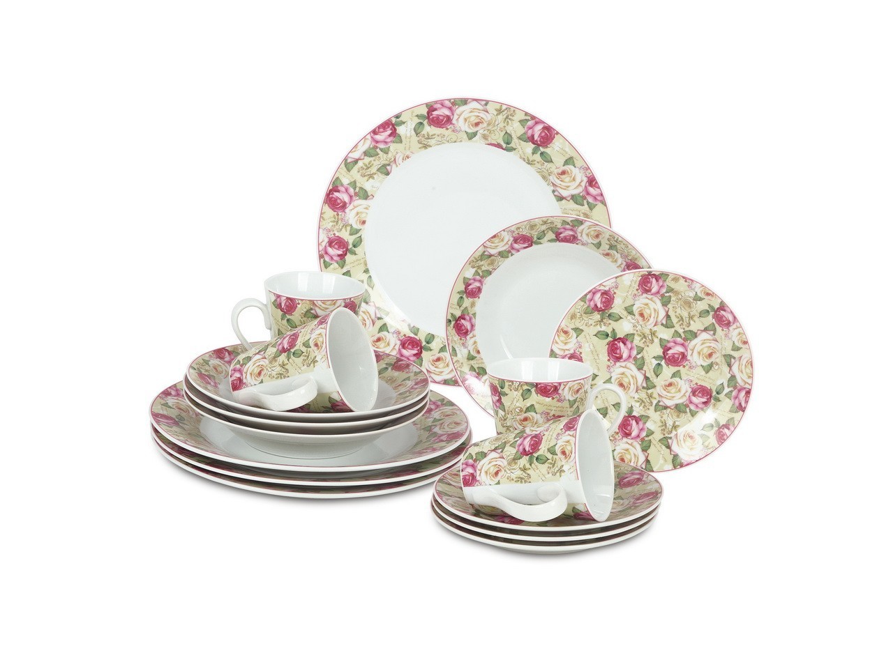Vicenza Set Perlengkapan Makan 16 Pcs Mawar DA16
