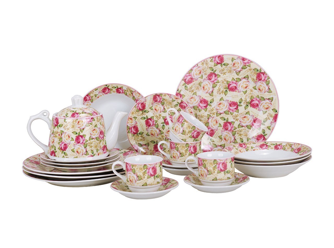 Vicenza Set Perlengkapan Makan 22 Pcs Mawar DA22