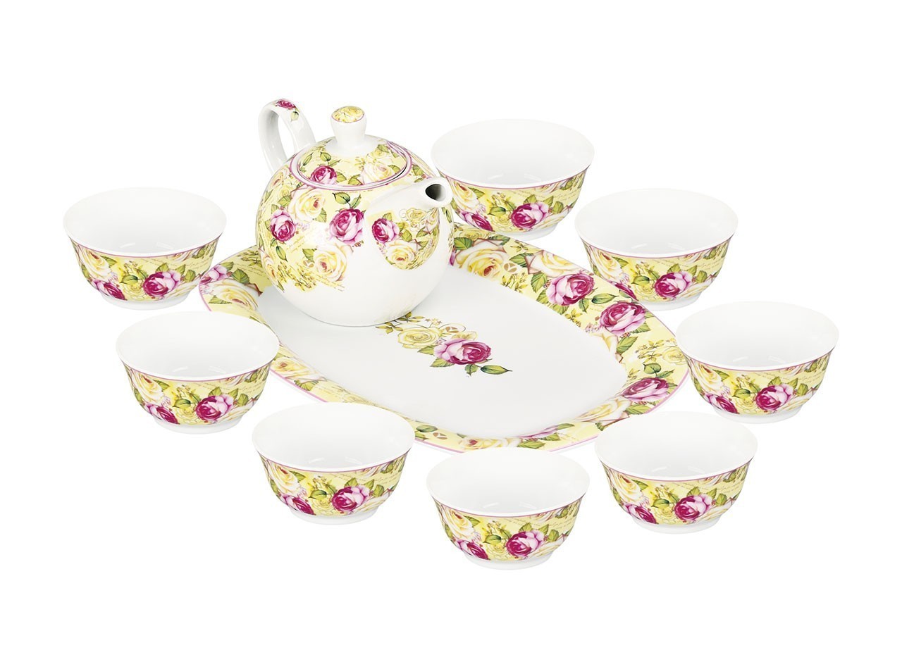 Vicenza Set Teko & Mangkuk Saji Pempek Motif Mawar BA902