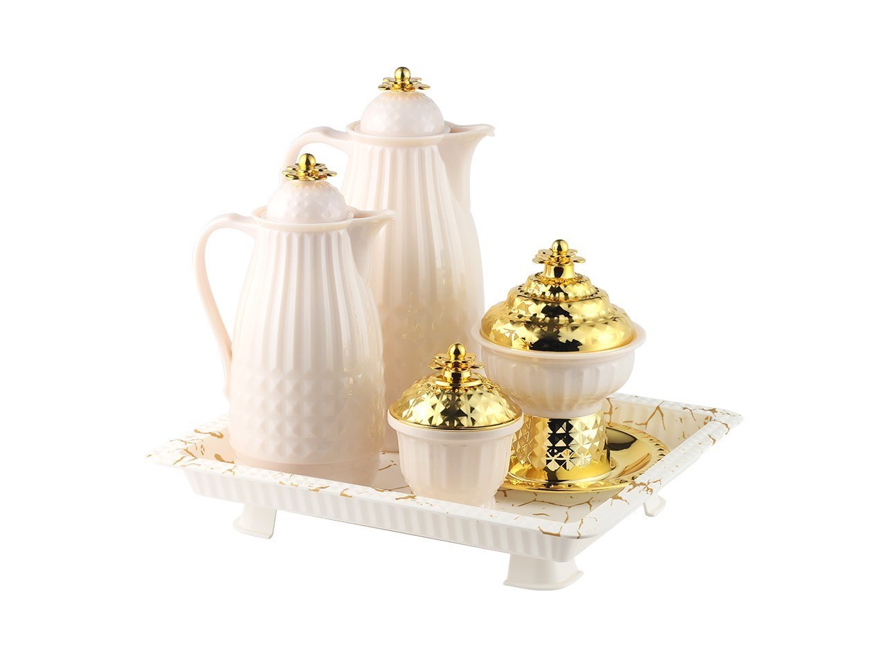 Vicenza Teko Safa + Nampan Motif Marmer Putih VFM2200