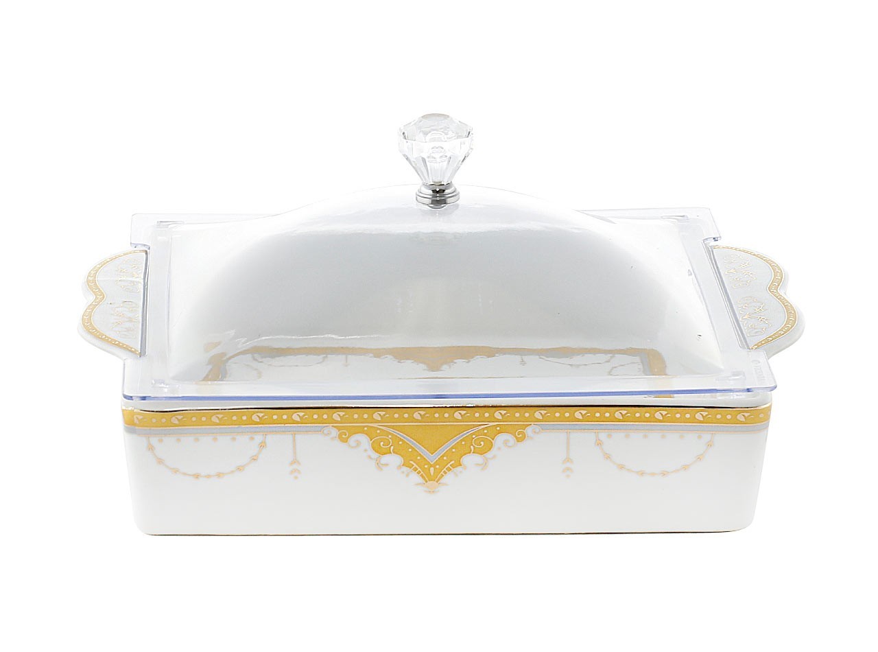 Vicenza Tempat Kue Persegi Motif Padi P137