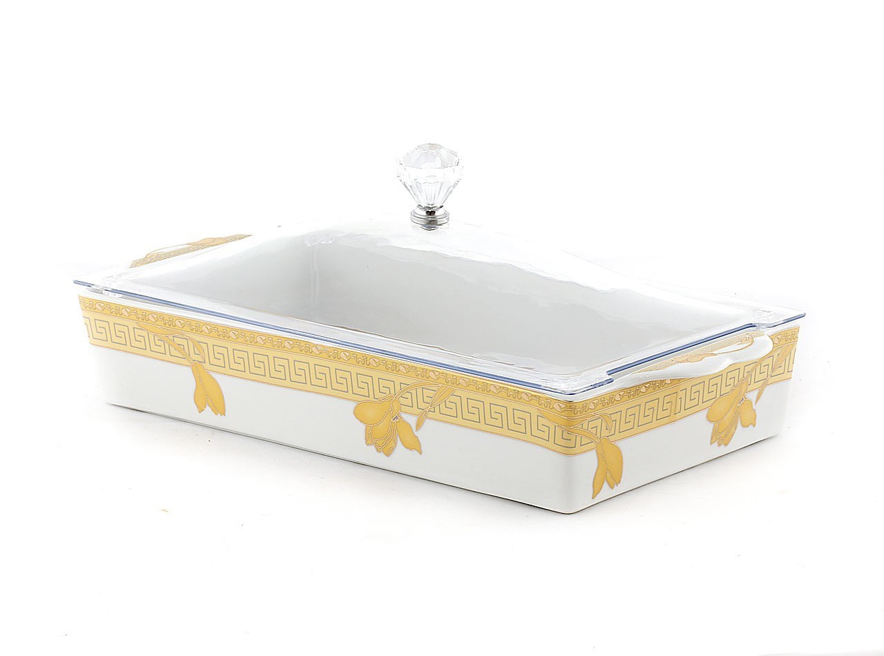 Vicenza Tempat Kue Persegi Panjang Motif Lily P138